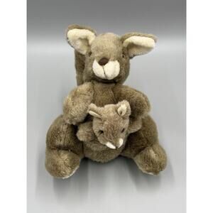 Current Inc Kangaroo W/ Joey In Pouch Plush 8” Realistic Stuffed Animal